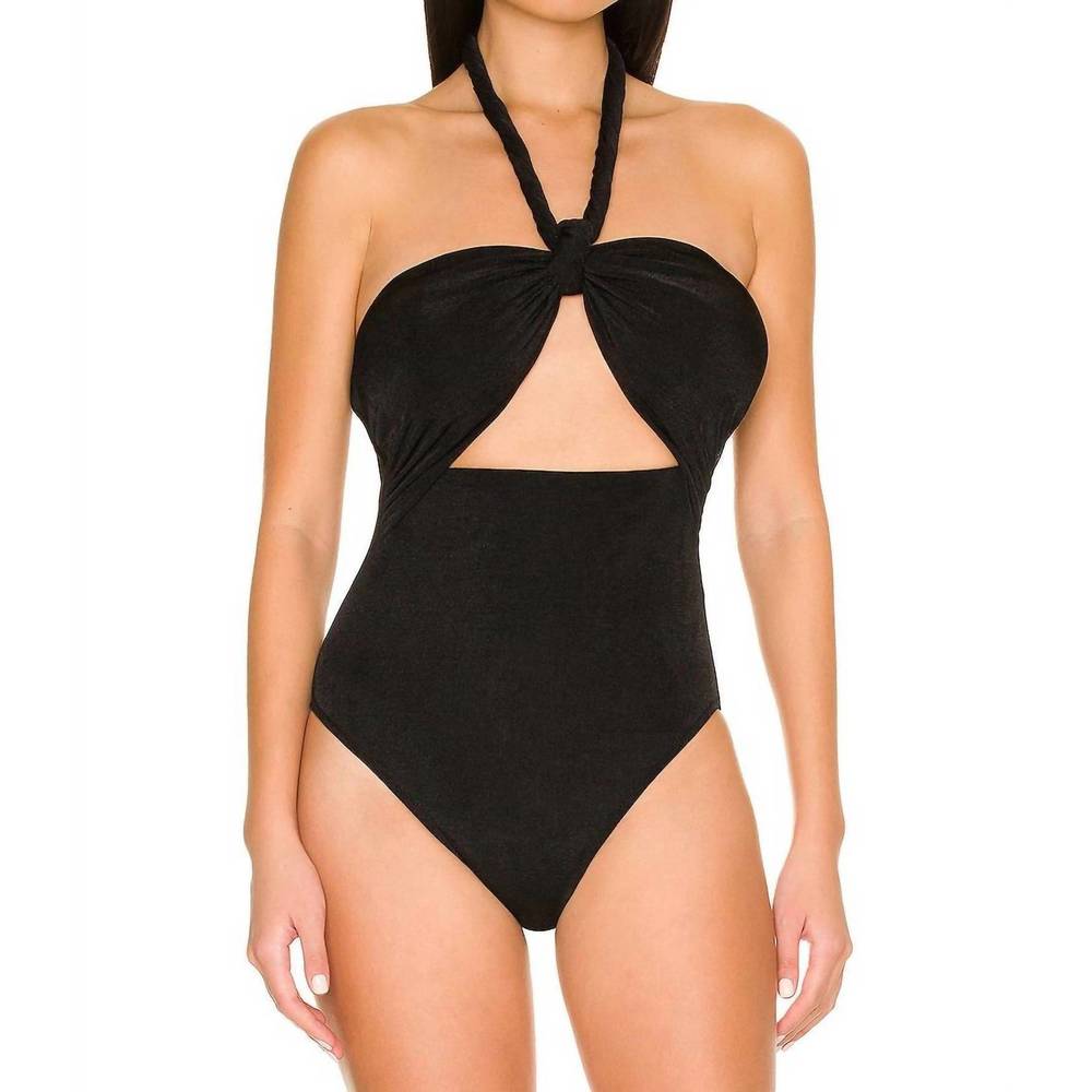 NEW MISHA ari halter-neck bodysuit in black